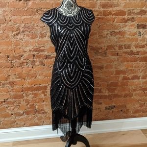 1920s flapper style sequin dress NYE